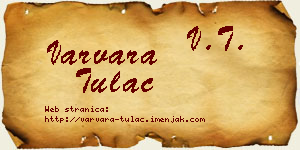 Varvara Tulać vizit kartica